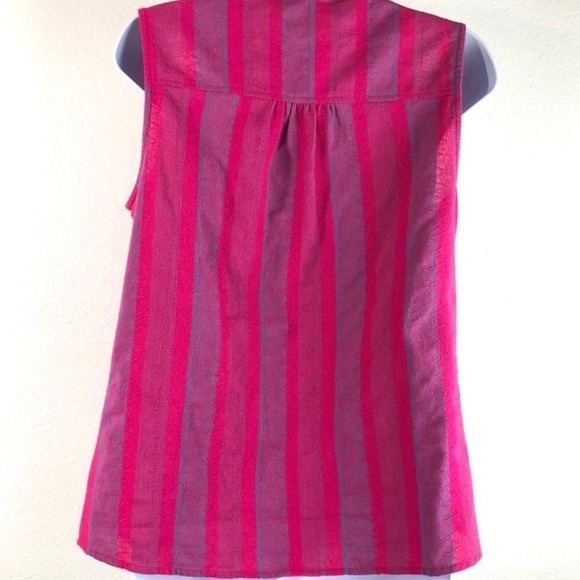 Ellison Linen Pink Lagenlook Sleeveless Top - Picture 5 of 9